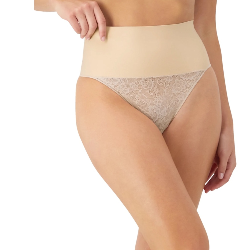 Maidenform Women's Shapewear Tame Your Tummy Lace Shaping Thong, Style FP0049